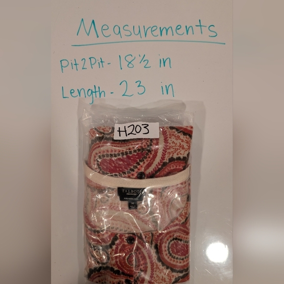 Talbots M 100% Italian Merino Wool Cardigan Sweater Top Paisley Quiet Luxury - Picture 8 of 8